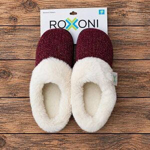 Women's Burgundy and Red Slippers